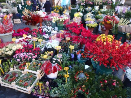 Flowers to brighten any day in Piazza Campo dei Fiori