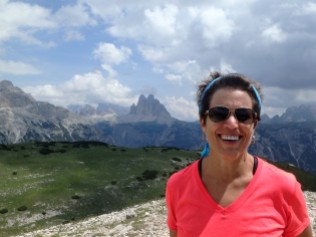 Atop Monte Specie, 7,500 feet up. The Tre Cime, which we hiked in 2015, are behind me.