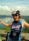 Student Sue Zurface during a bike ride in Italy.