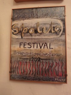 Spoleto Festival poster inside the restaurant.