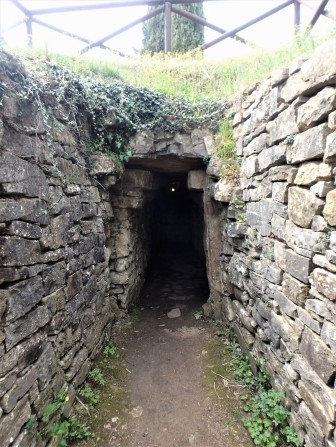 Another entrance of the Etruscan tomb, buried under the Tumulus of Montecalvario. There are four burial chambers inside, each with a main burial room and connecting cells. The tomb dates back to six century BC but was discovered in the 16th Century. It was excavated in 1915.